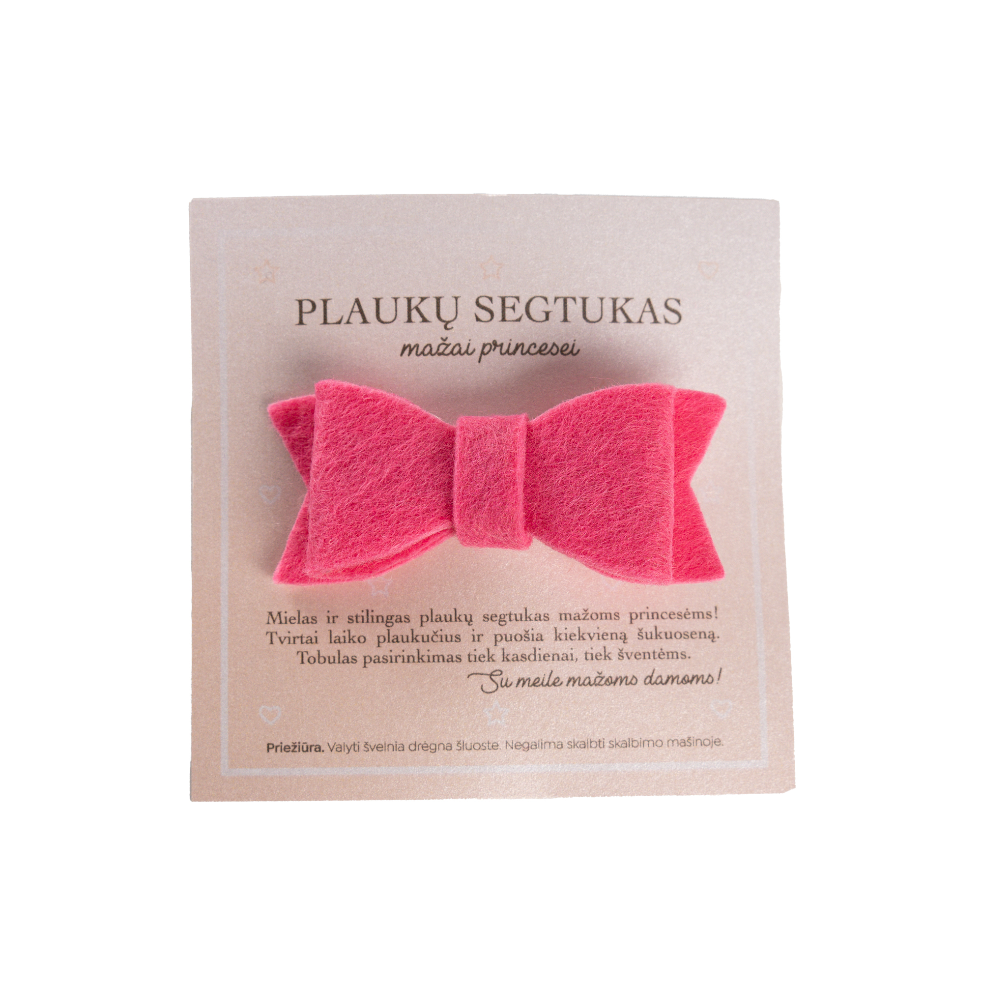 Plaukų segtukas "Kaspinėlis", rožinės spalvos