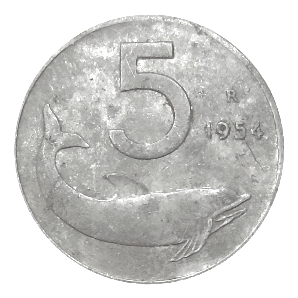 5 LIRE DELFINO