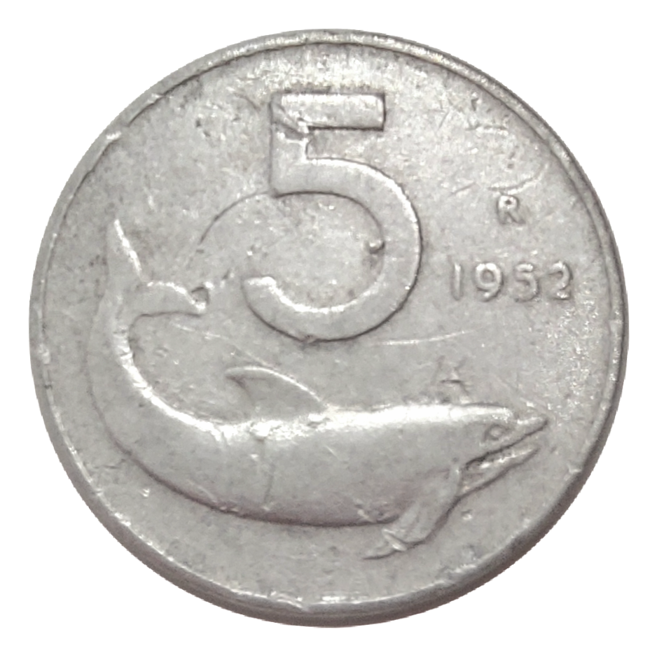 5 lire Delfino 1951-1972