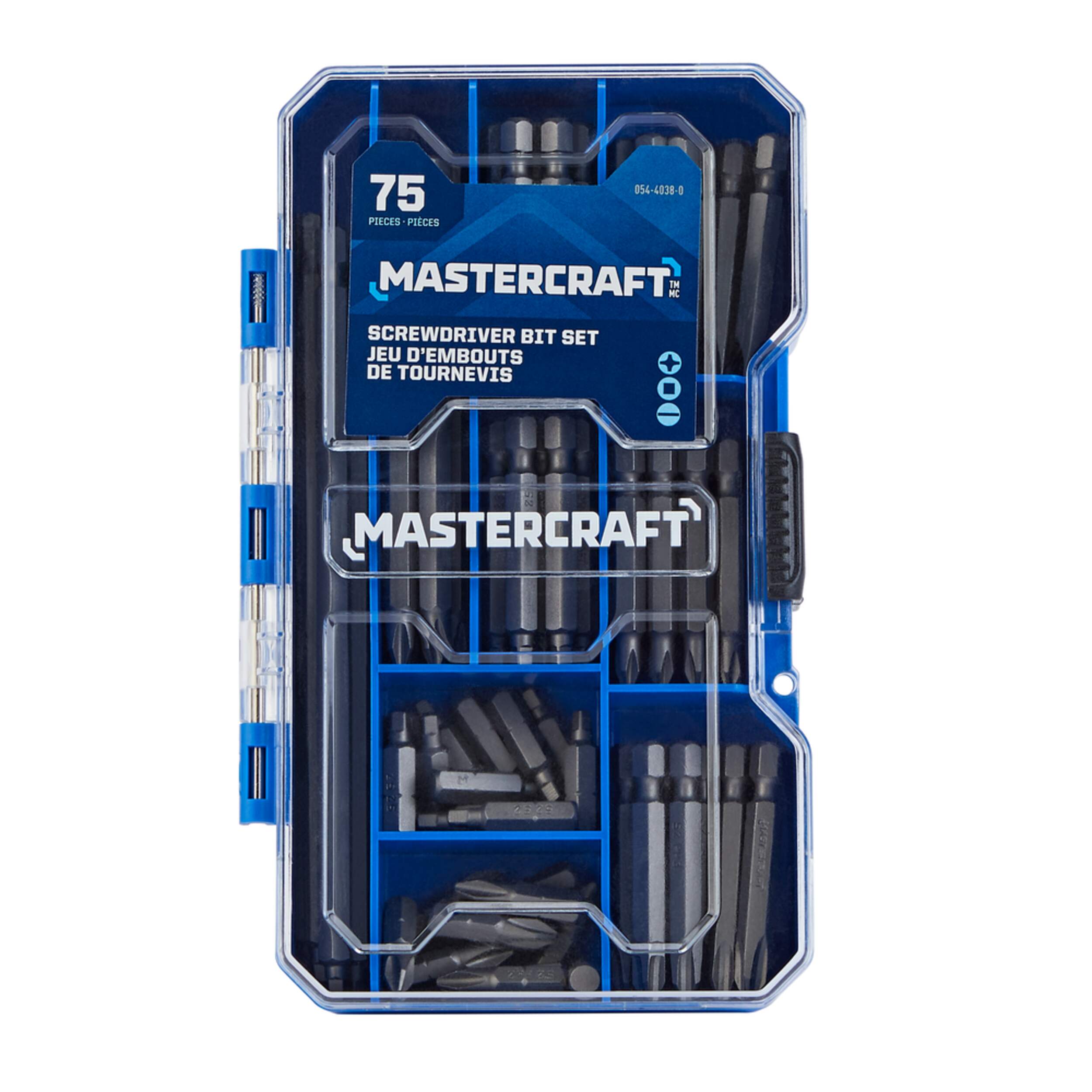 Mastercraft Carbide Assorted Screwdriver Bit Set for Metal, Plastic, Masonry, 75-pc
