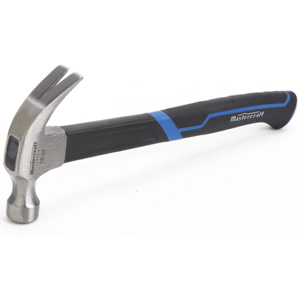Mastercraft Claw Hammer, Forged Steel with Fibreglass Handle, 16-oz
