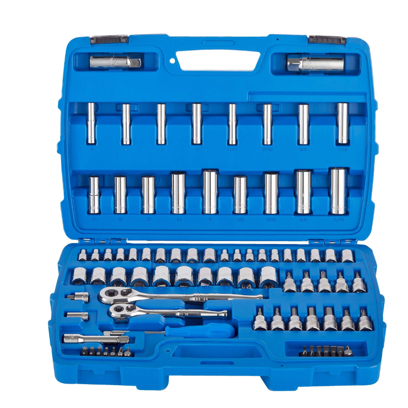 Mastercraft Socket Set, 95-pc, SAE / Metric, CRV, Nickel-Chrome Plating