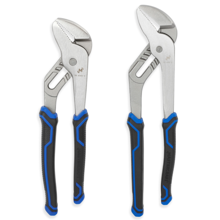 Mastercraft Tongue & Groove Pliers Set, Comfort Grip Double-Shot Handles, Rust Resistant, 2-pc