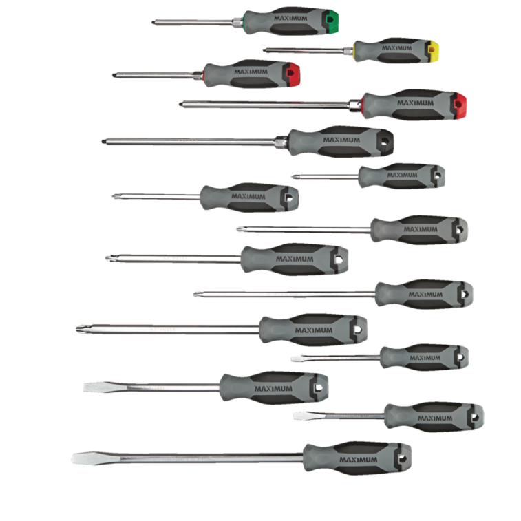 MAXIMUM Screwdriver Set with Steel Caps and Hex Blades, 15-pc