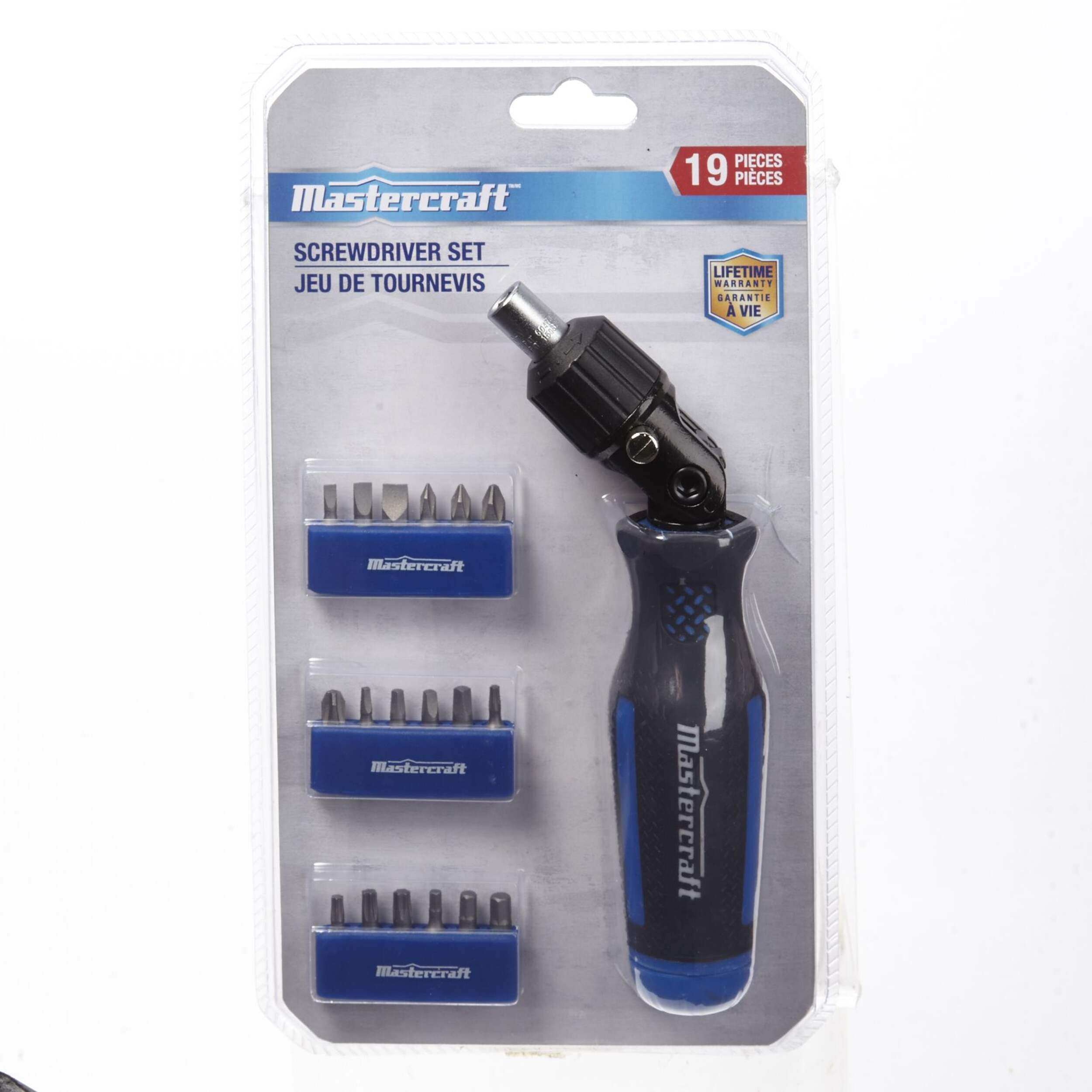 Mastercraft Ratcheting Screwdriver with 5-Way Pivoting Head, 19-pc