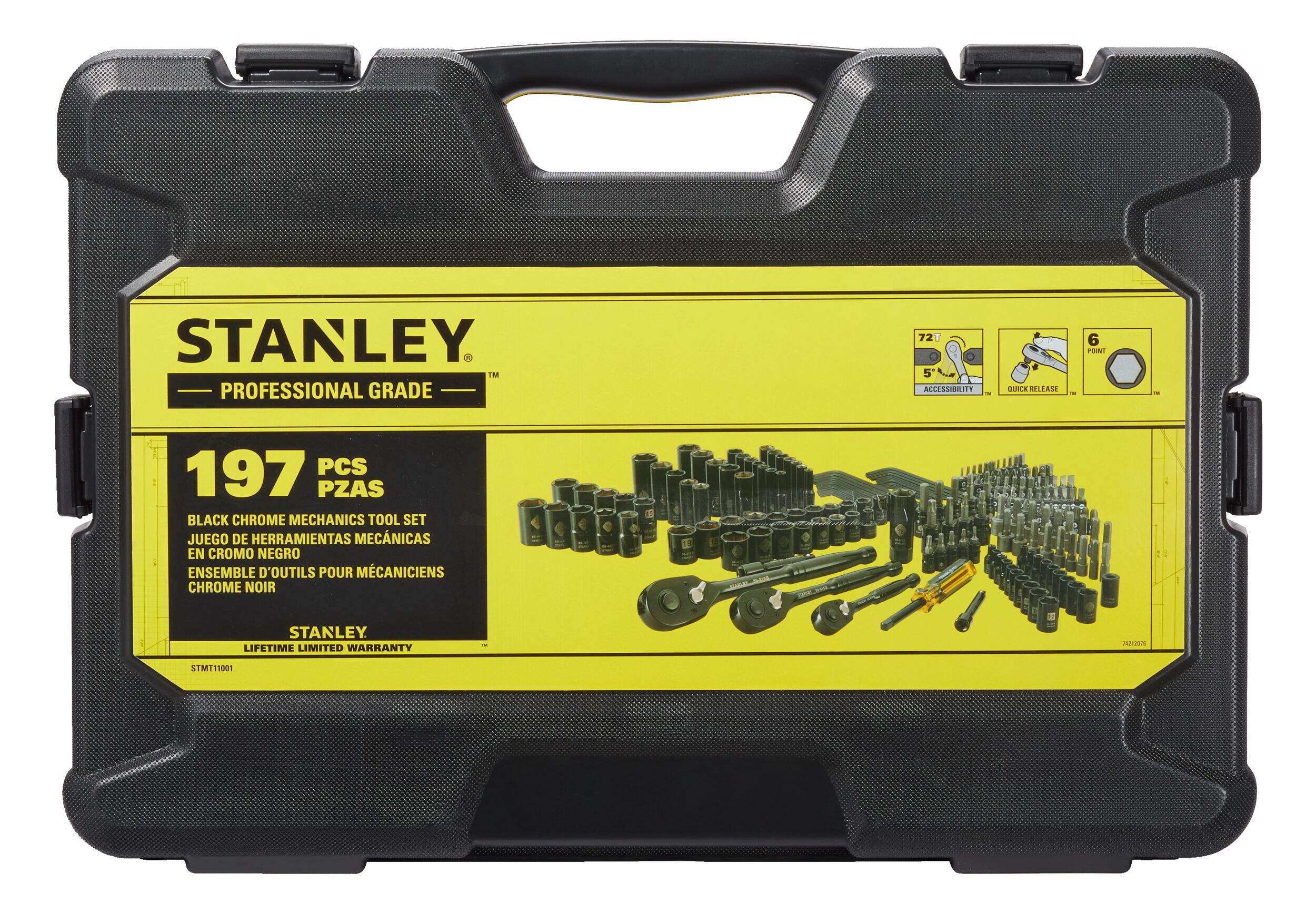Stanley Professional Grade Black Chrome Socket Set, SAE/Metric, 197-pc