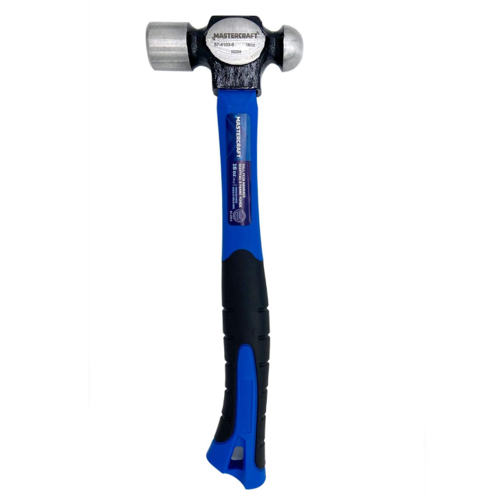 Mastercraft Ball Pein Hammer, Fibregrlass Handle, 16-oz