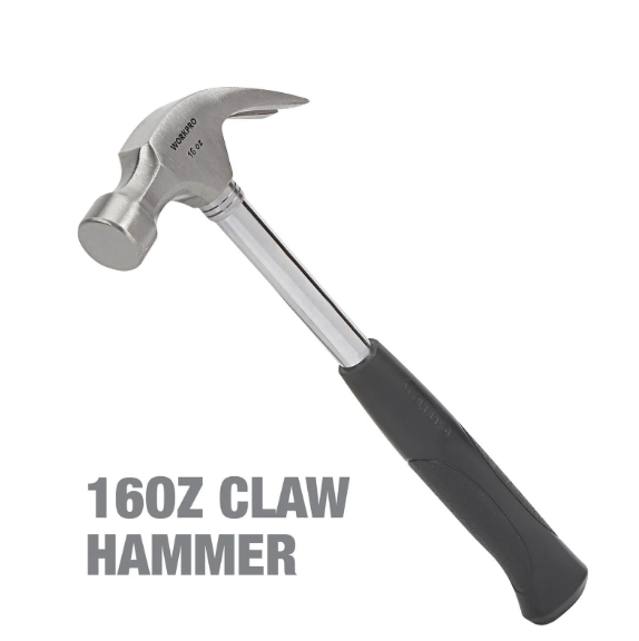 WorkPro 16 Oz Claw Hammer, Non-slip TPR Handle