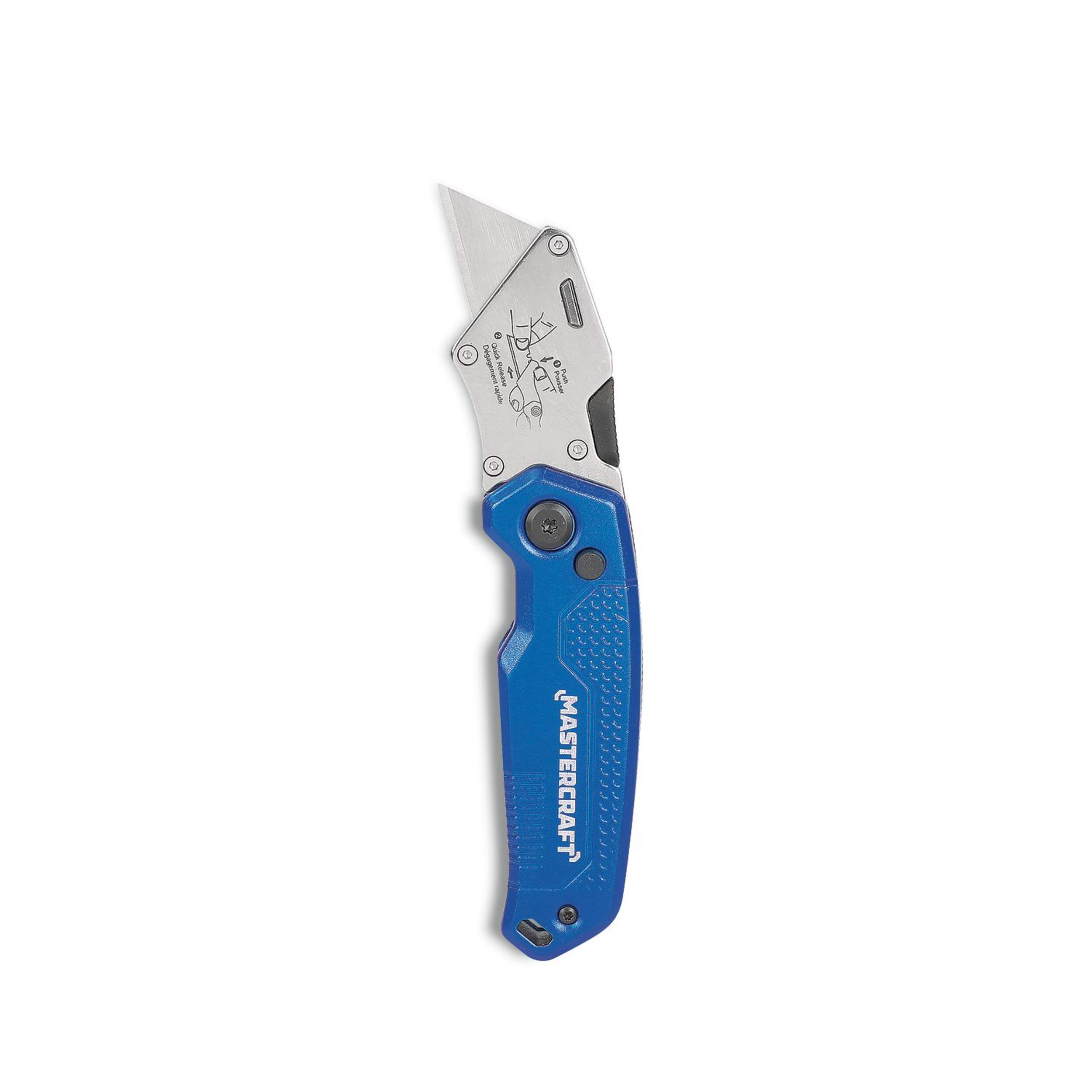 Mastercraft Folding Blade Utility Knife, Blue