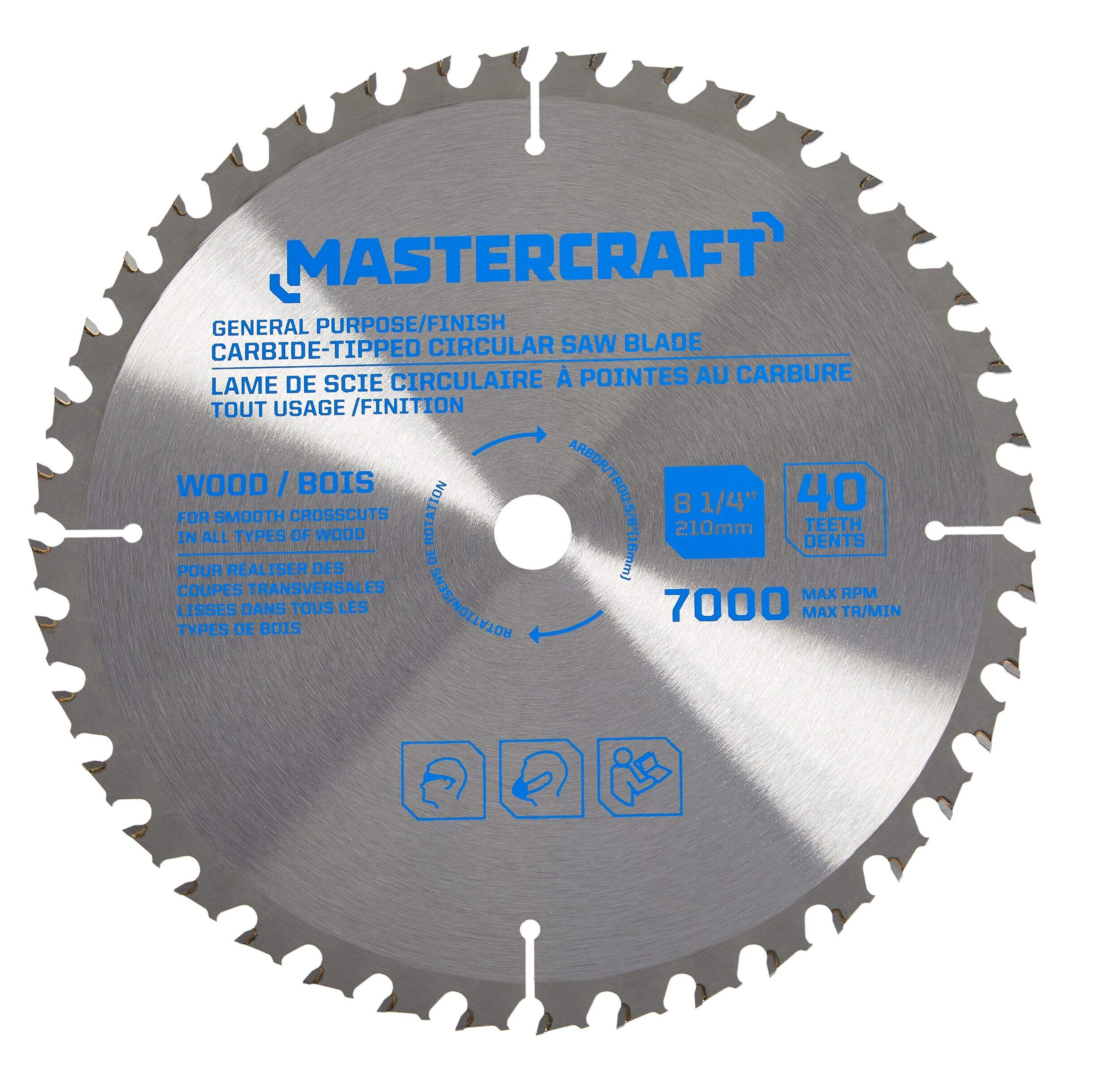 Mastercraft 8-1/4-in 40T Carbide Tipped Circular Saw Blade for Wood