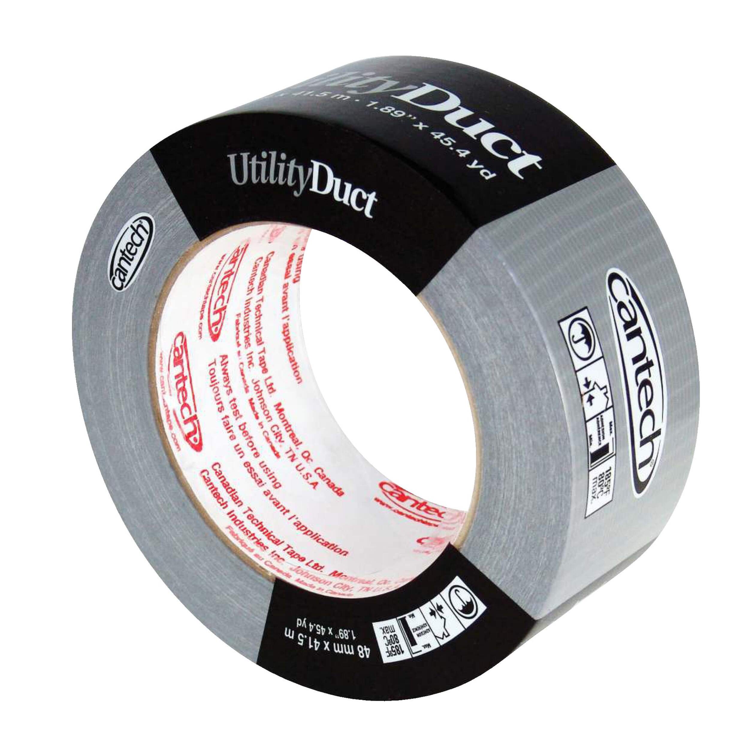 Cantech Multi-Purpose Utility Duct Tape High-Strength Adhesive, Silver, 48-mm x 41.5-m