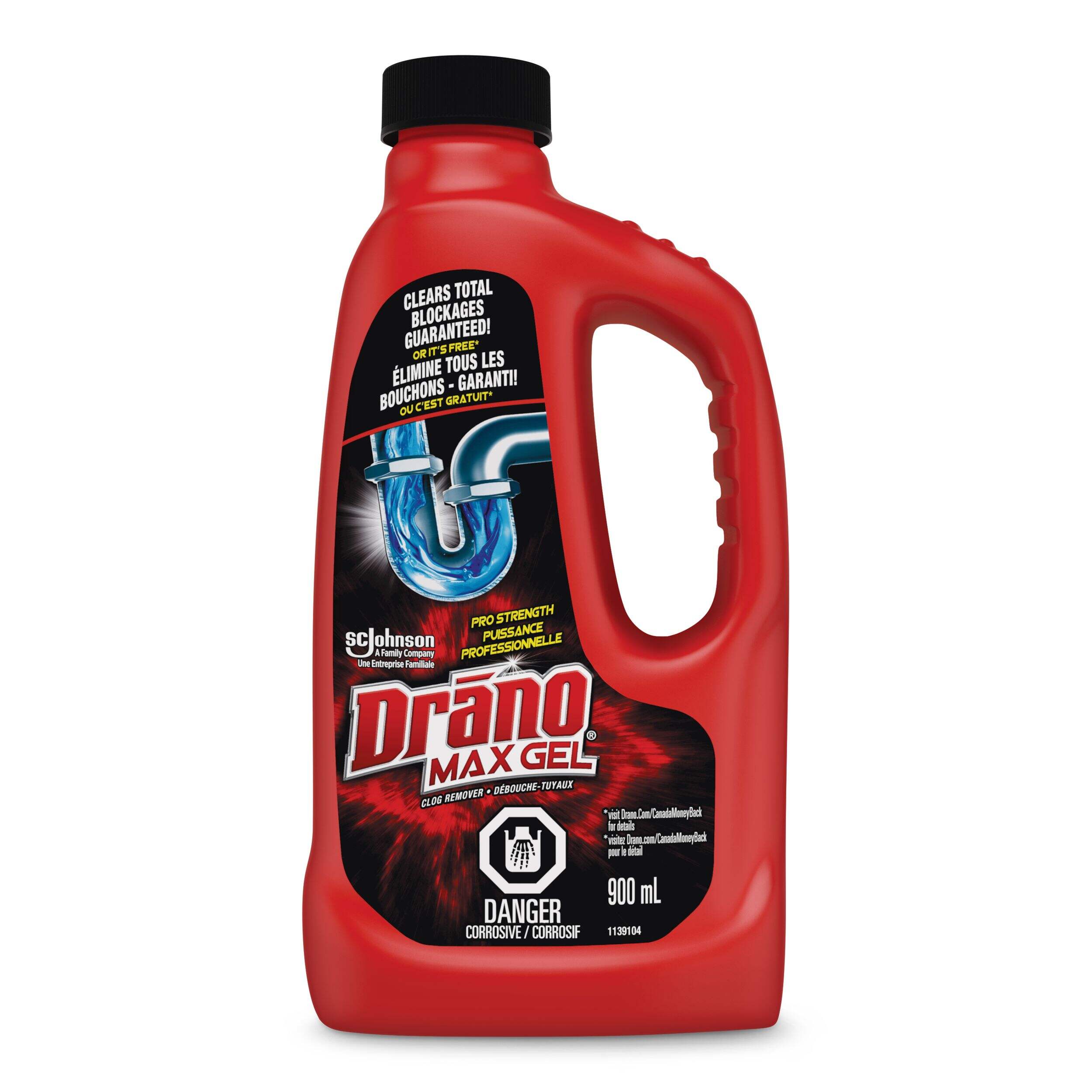 Drano Max Gel Pro Strength Drain Cleaner & Clog Remover, 900-ml