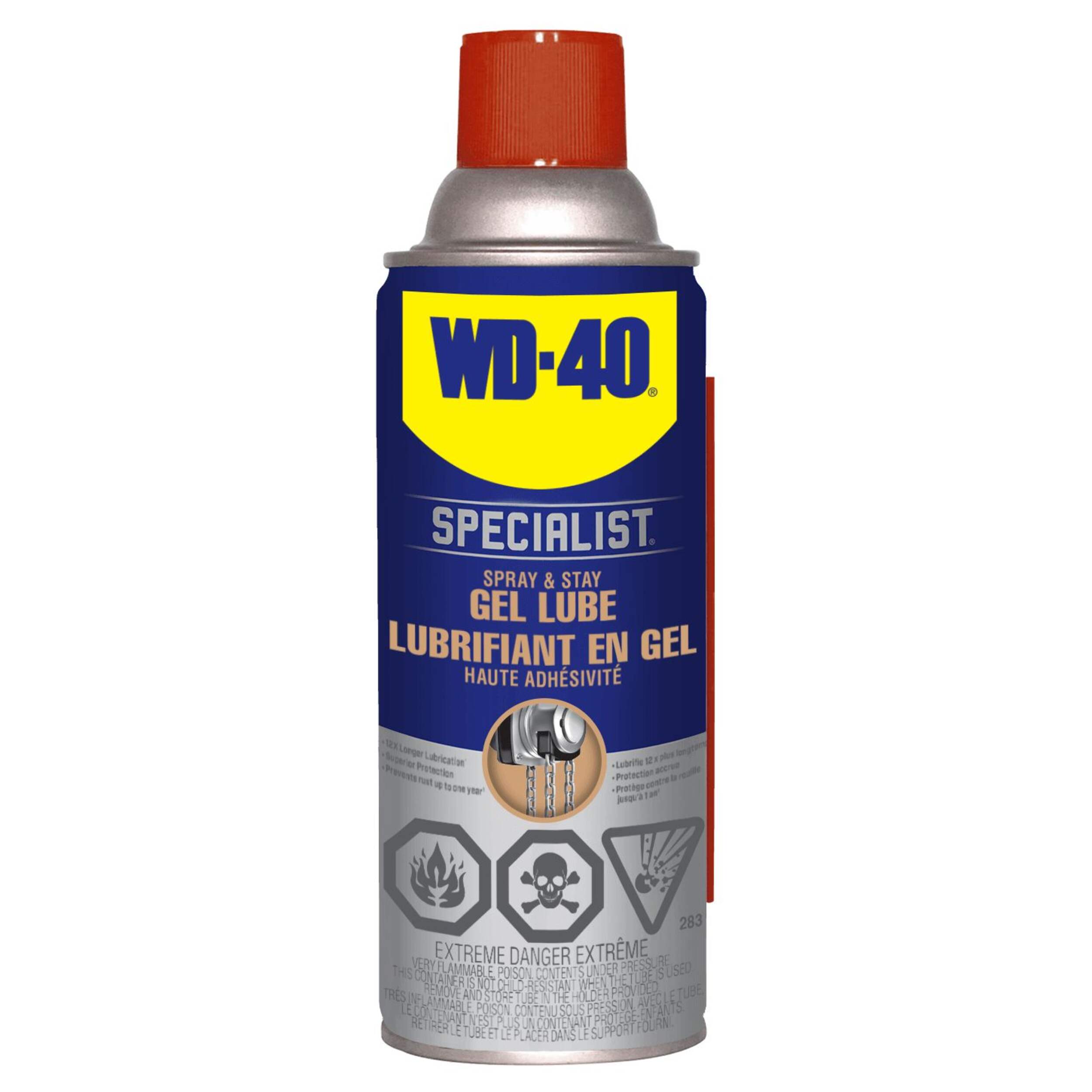 WD-40 Specialist Spray & Stay Gel Lubricant, No Drip Formula 283-g