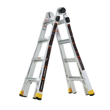 Gorilla Ladders MPXA 18 ft. Reach Aluminum Multi-Position Ladder with 300 lb. Load Capacity Type IA Duty Rating