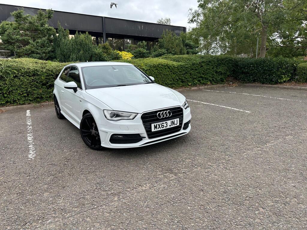 White Audi A3 S-line 3 door