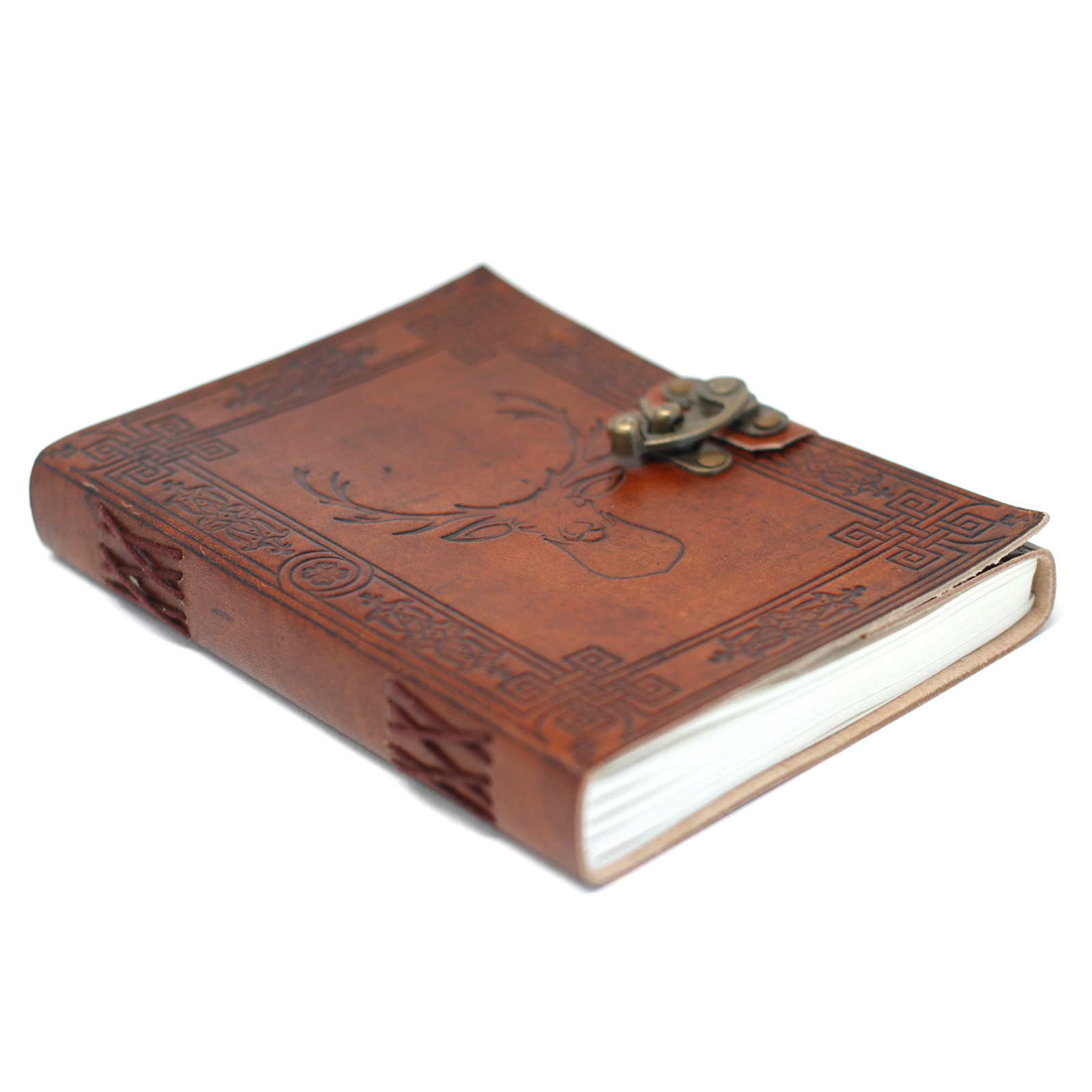 Leather Stag Notebook Journal with Metal Clasp