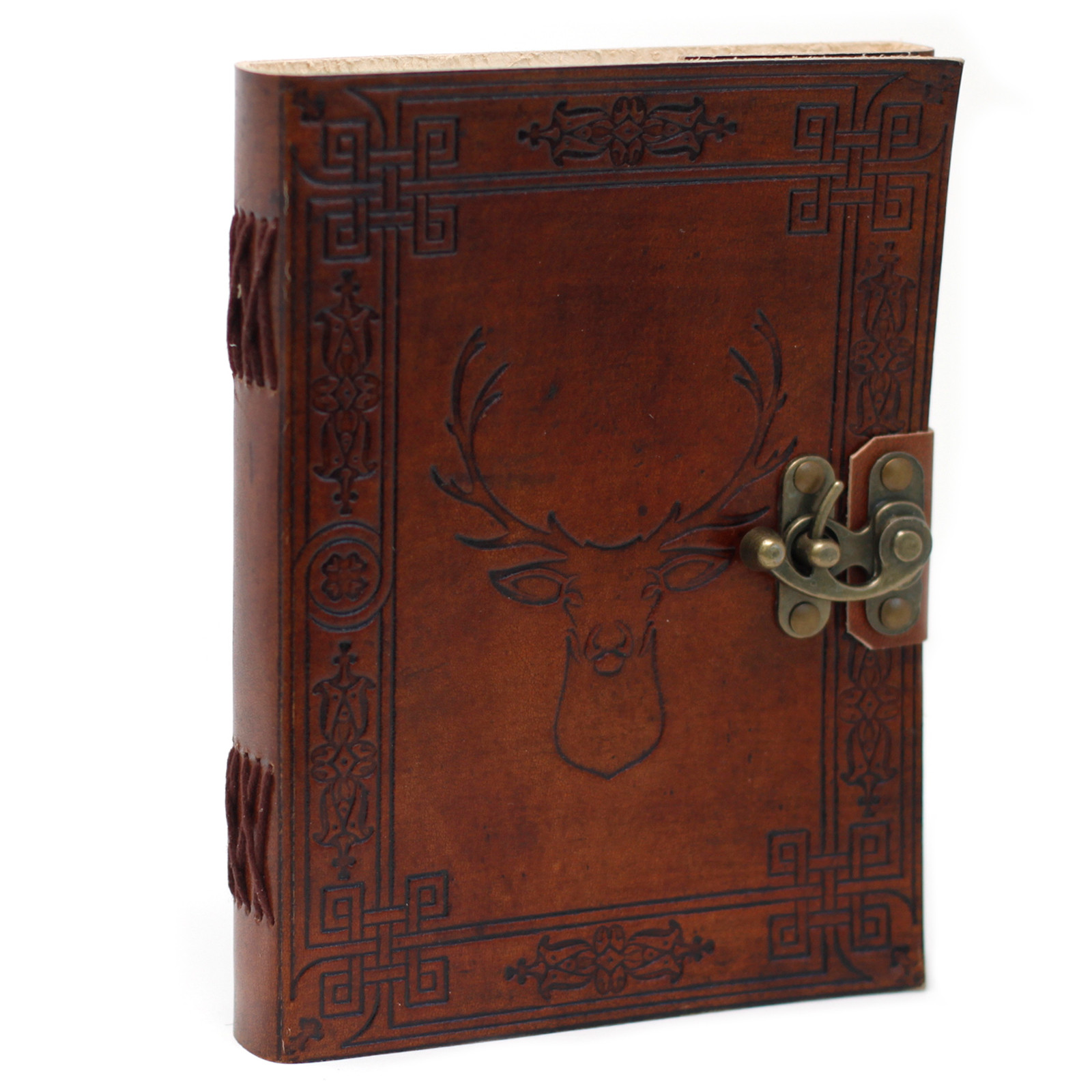 Leather Stag Notebook Journal with Metal Clasp