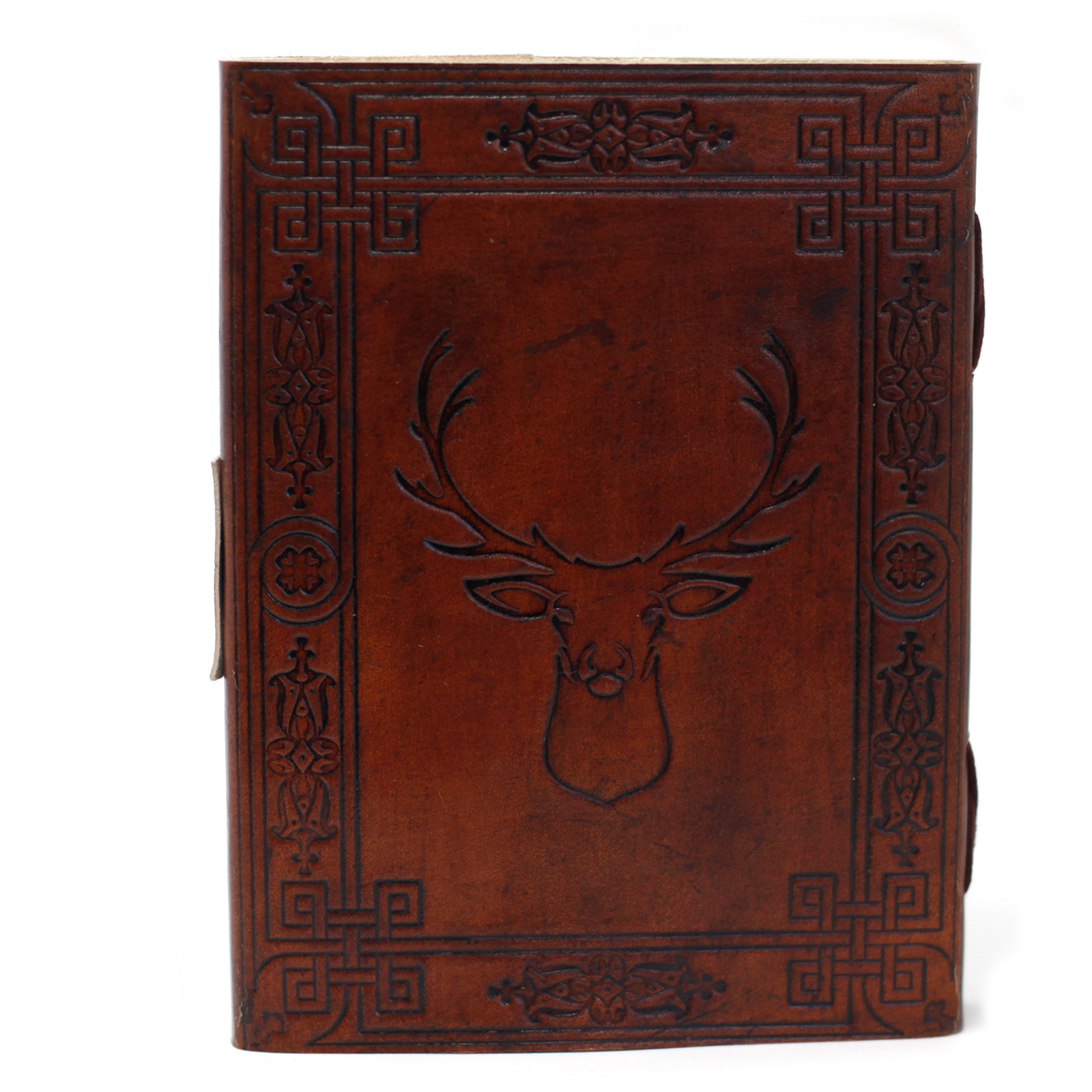 Leather Stag Notebook Journal with Metal Clasp