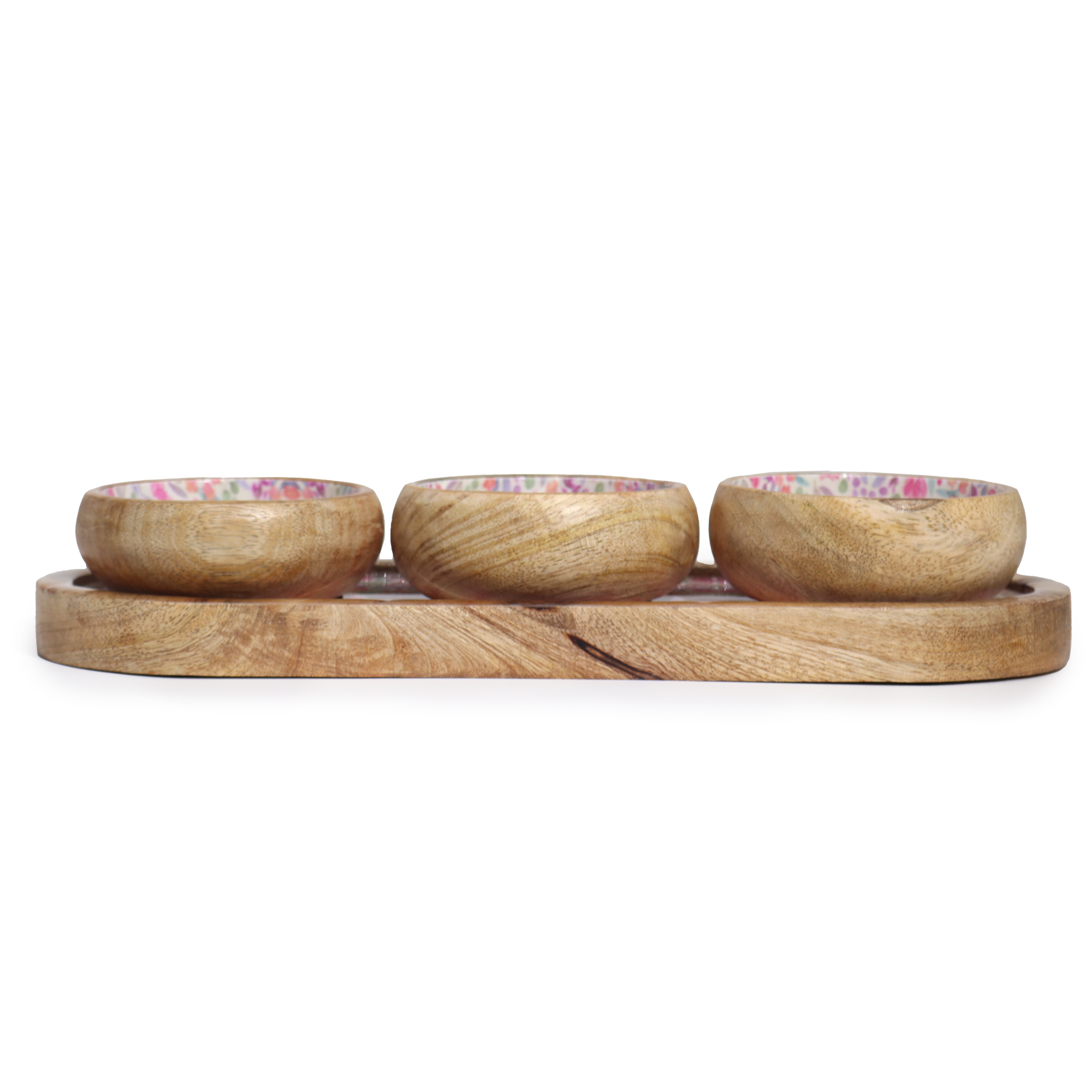 Mango Wood Serving Tray and Bowls Set