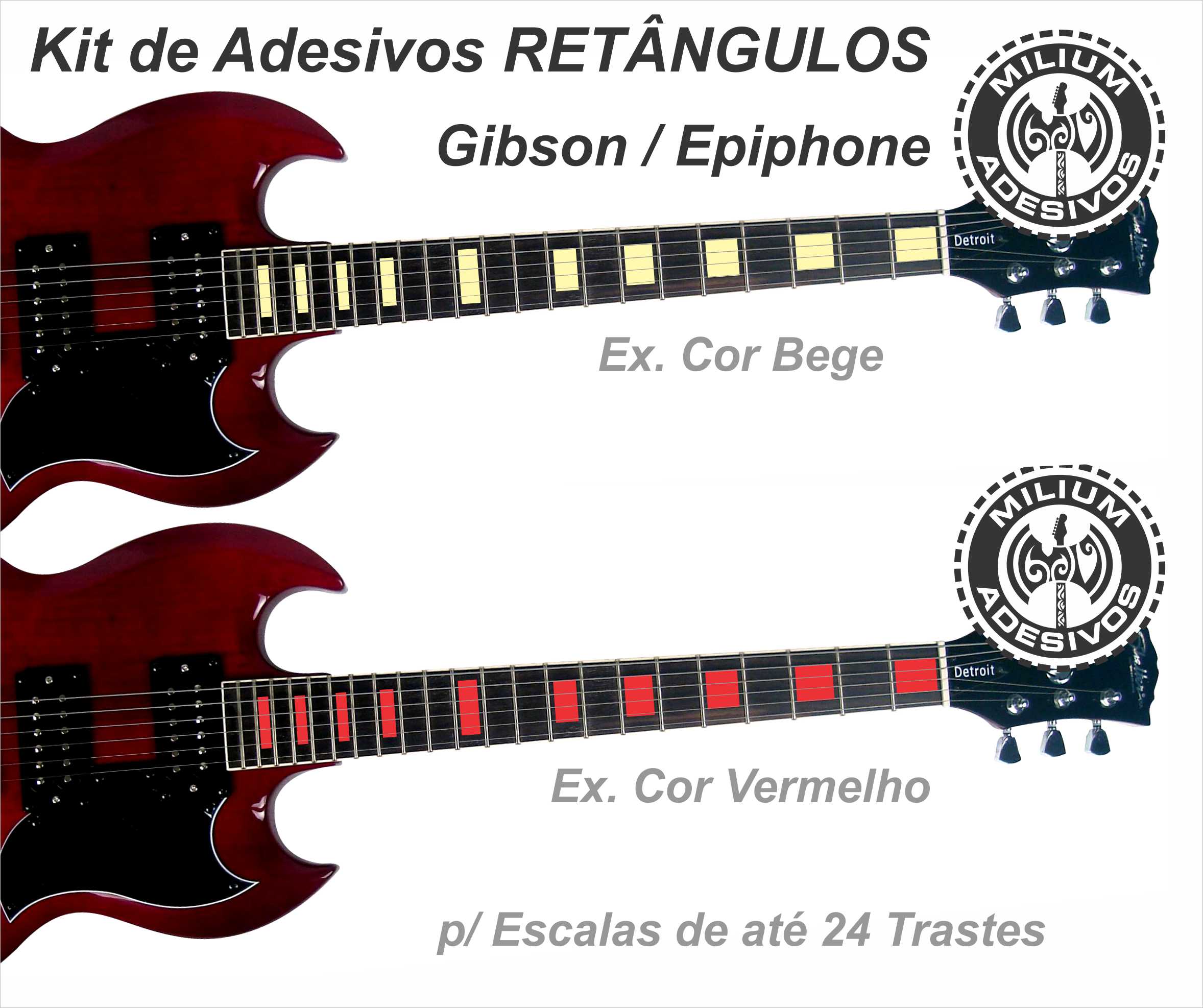 Adesivos Retângulos Gibson 