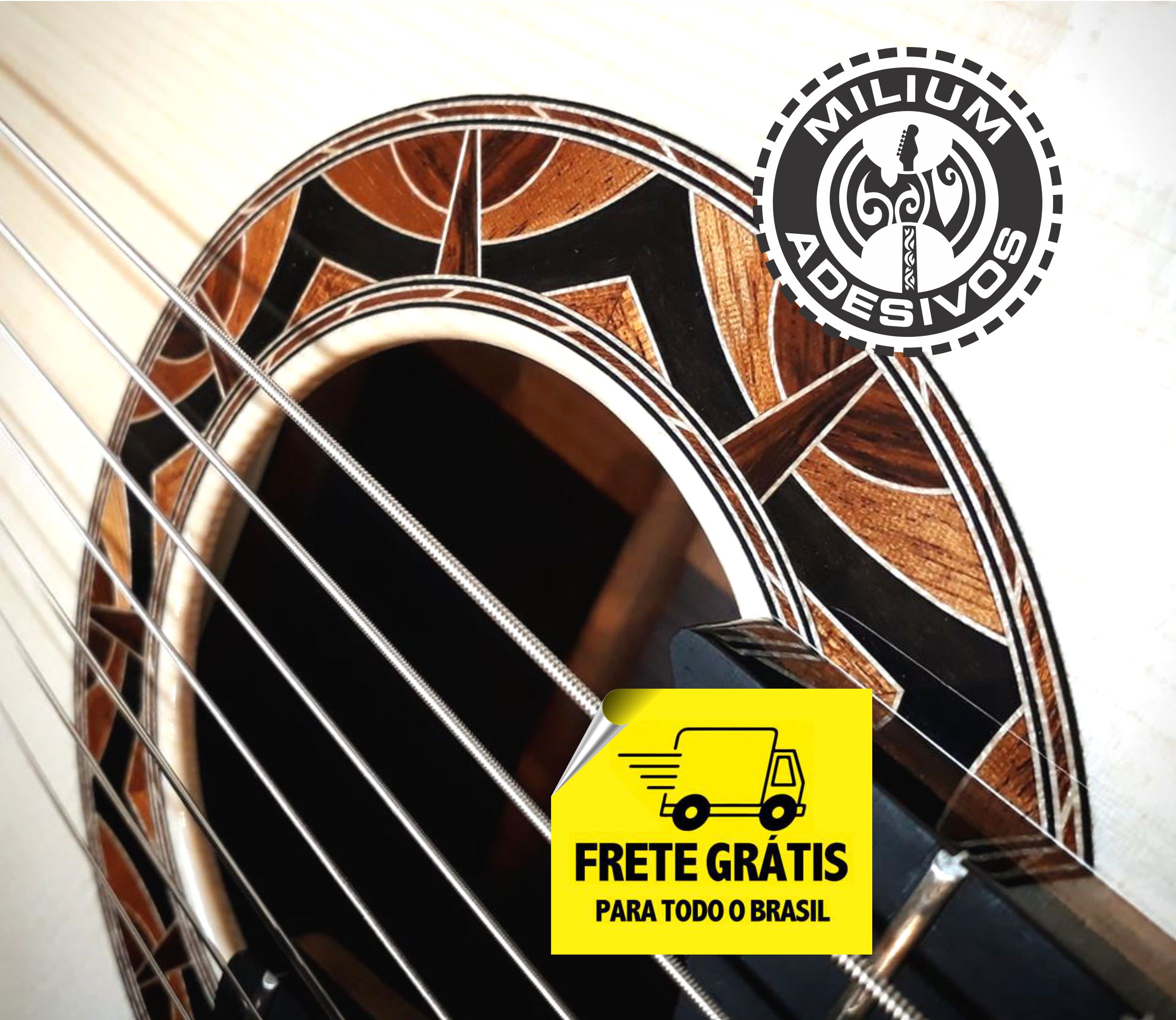 01 Adesivo Roseta Violão