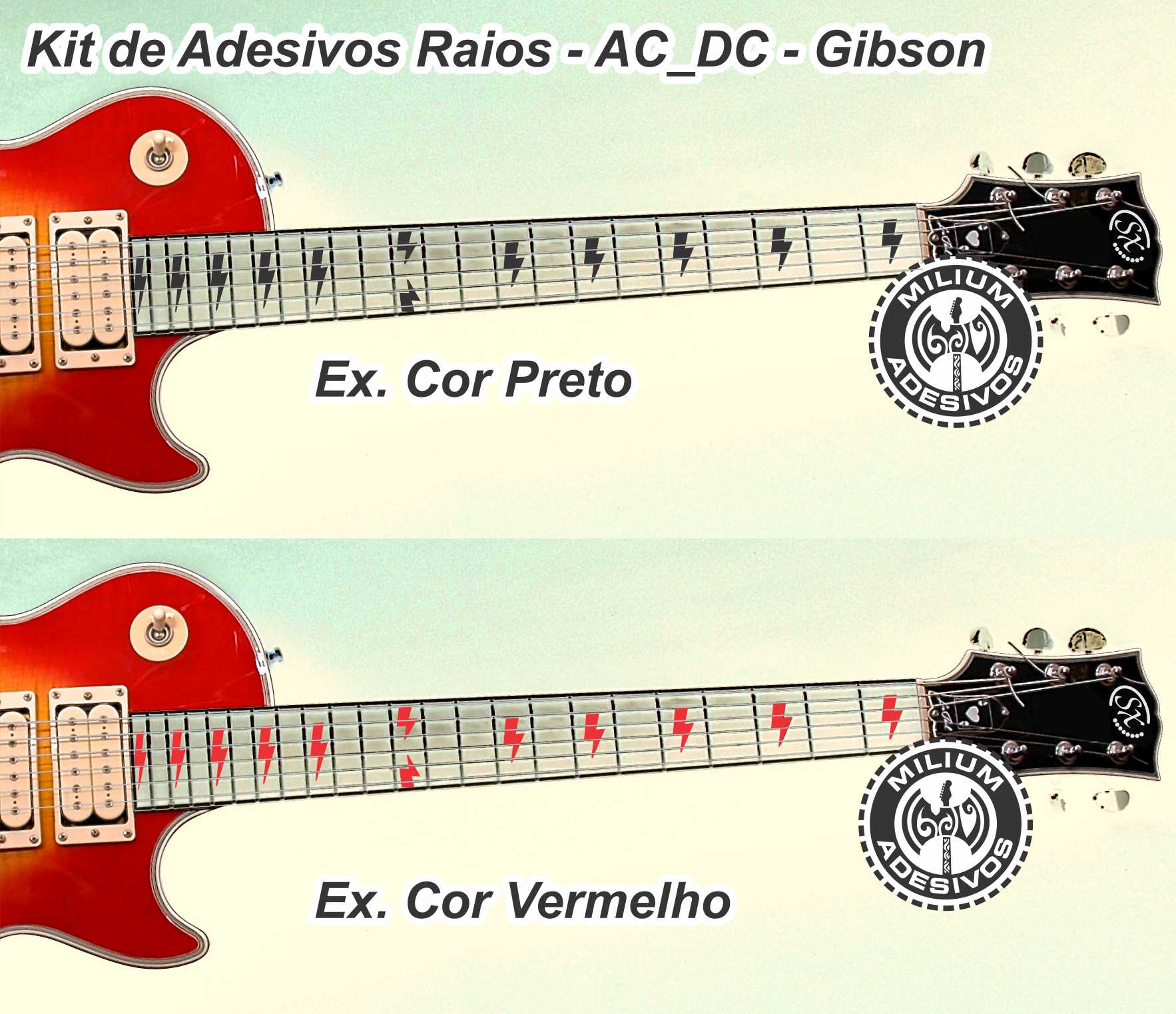 Adesivos Raios AC-DC Gibson