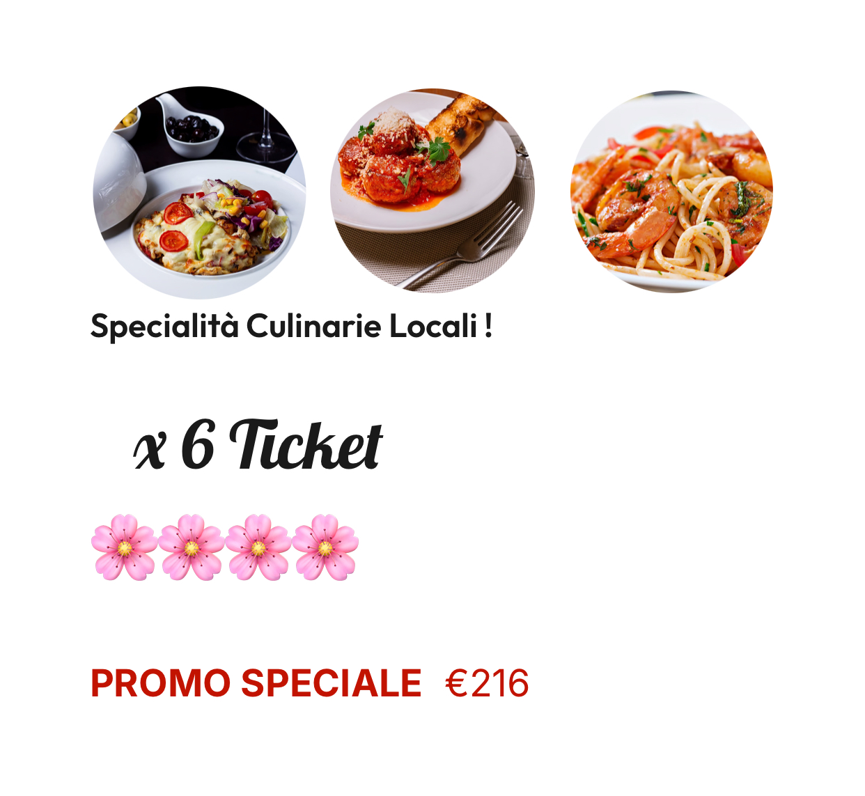 🌸 Pacchetto Weekend Completo con 6 Ticket Ristoro