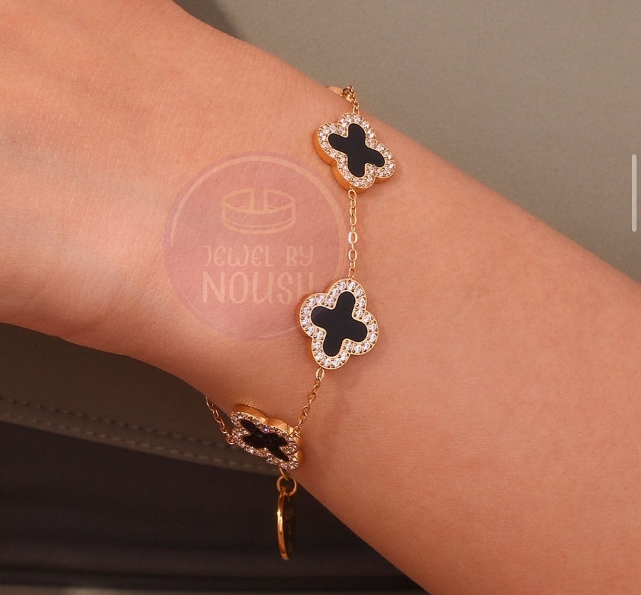 Chic Elegance Clover With Stones Bracelet