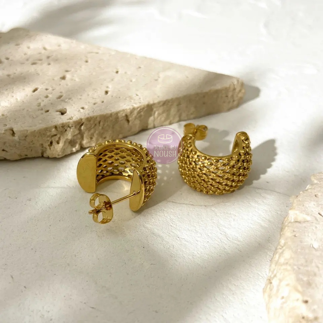 Textured Gold Elegance Hoop Earrings