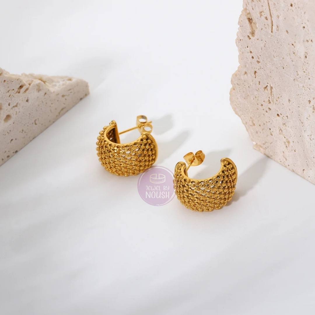 Textured Gold Elegance Hoop Earrings