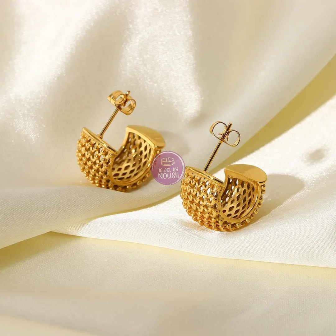 Textured Gold Elegance Hoop Earrings