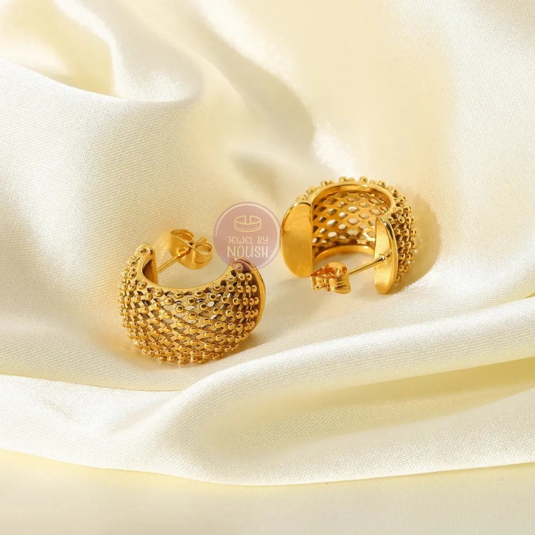 Textured Gold Elegance Hoop Earrings