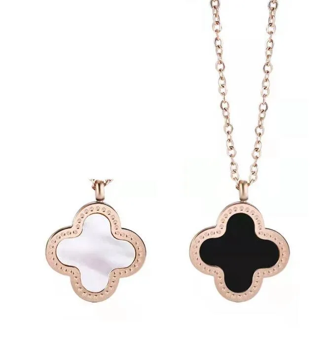Dual-Tone Clover Elegance Pendant Necklace