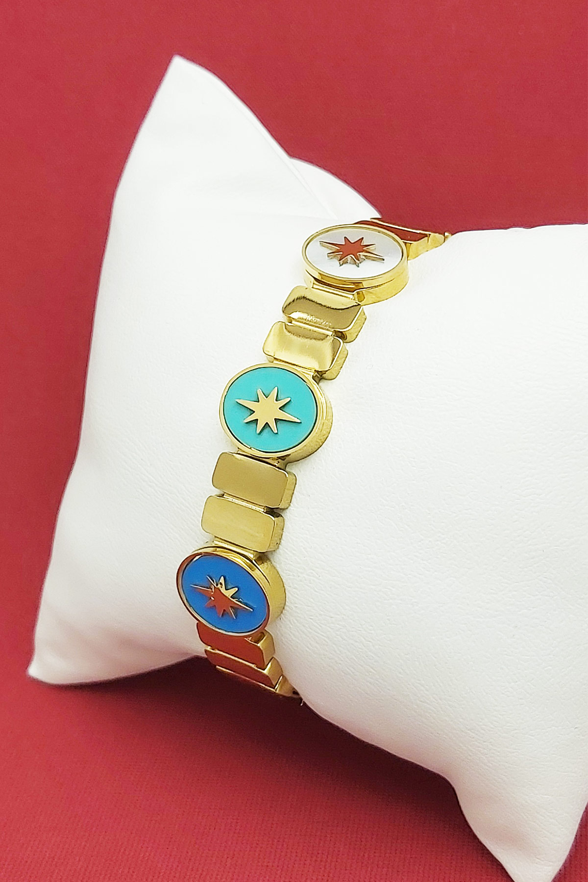 Stellar Charm Bracelet with Turquoise & White Accents