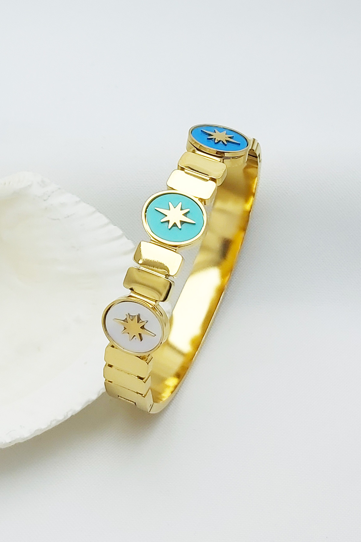 Stellar Charm Bracelet with Turquoise & White Accents