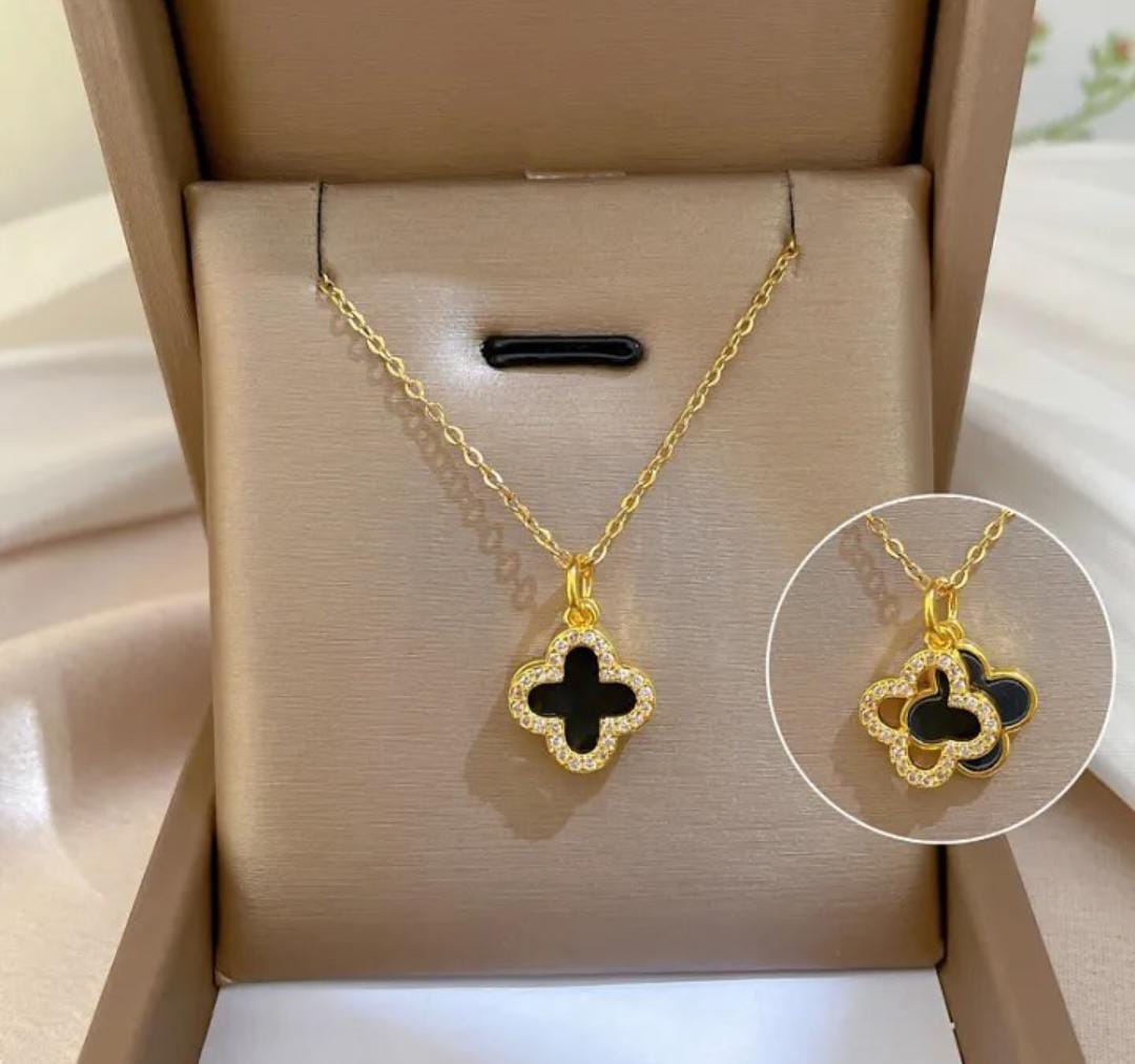 Golden Clover Charm Necklace