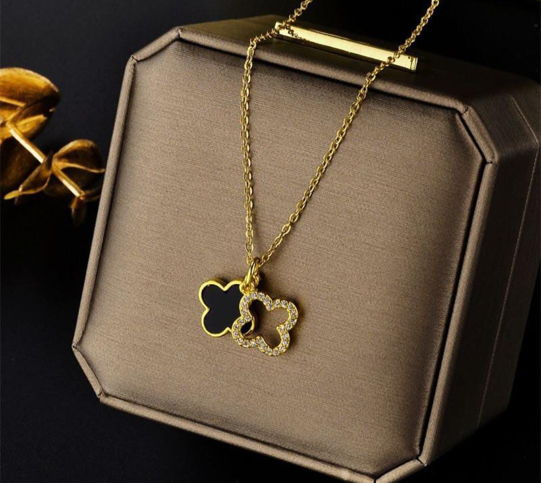 Golden Clover Charm Necklace