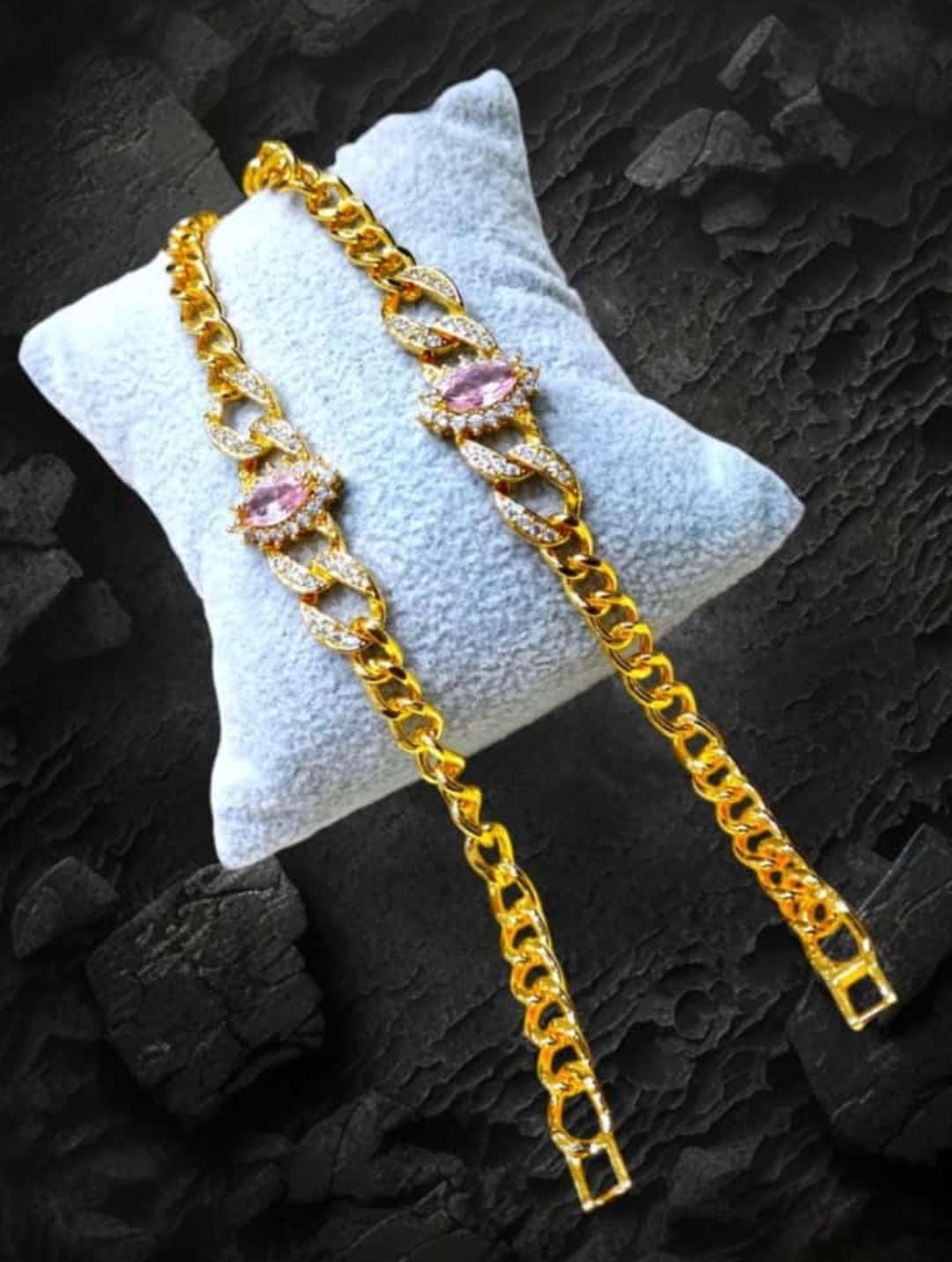 Blush Elegance Gold Bracelet