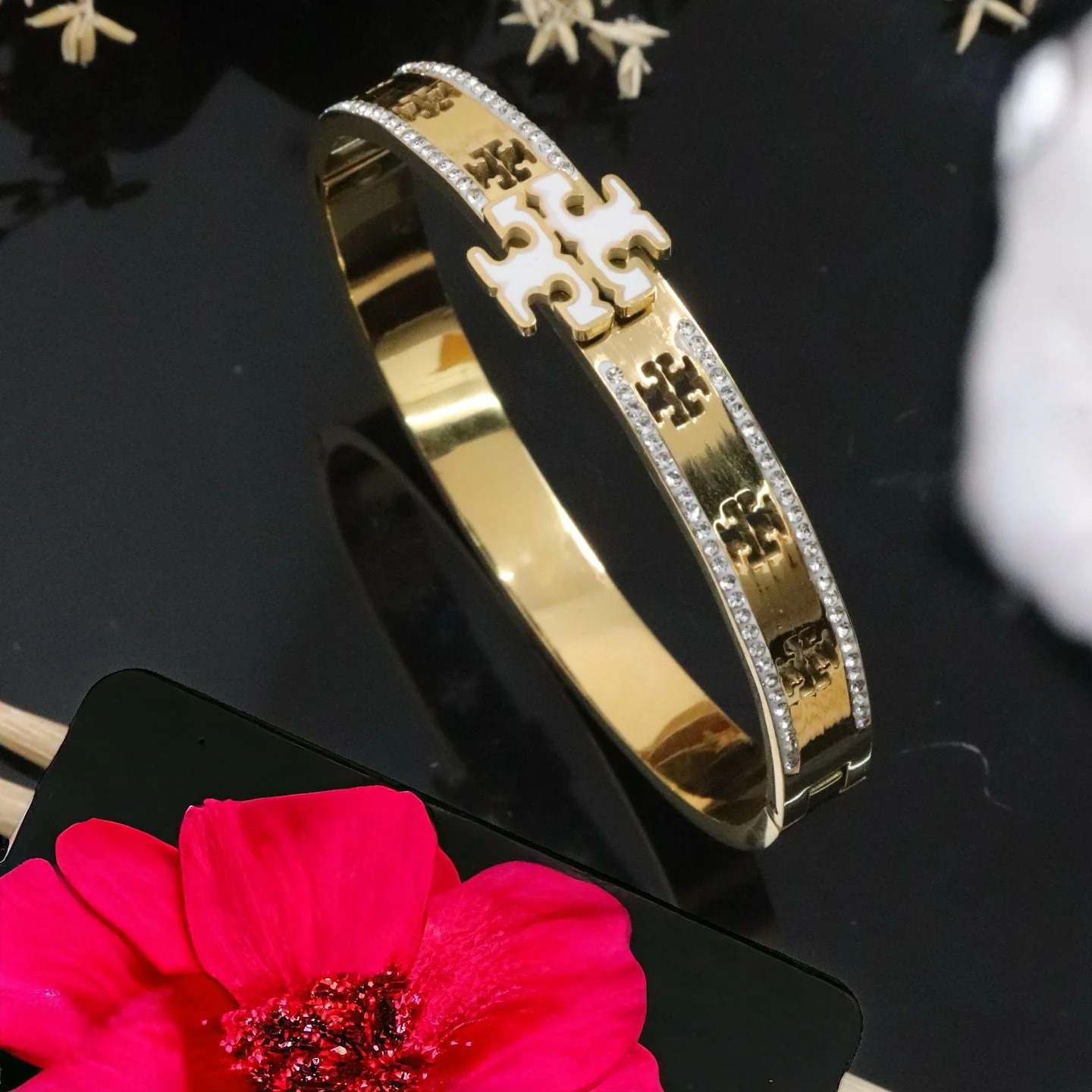 Diamond Cross White Bracelet