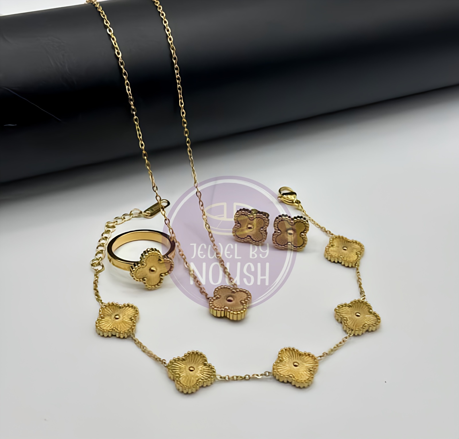 Gold Floral Jewelry Set