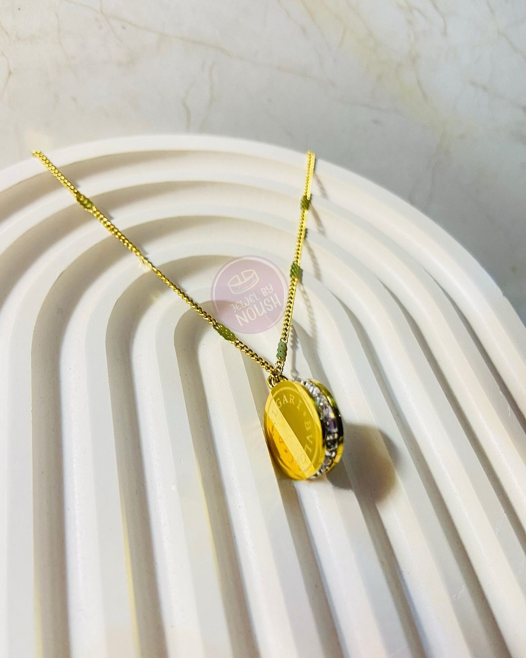 Bvlgari Inspired - Stones Sided Pendant