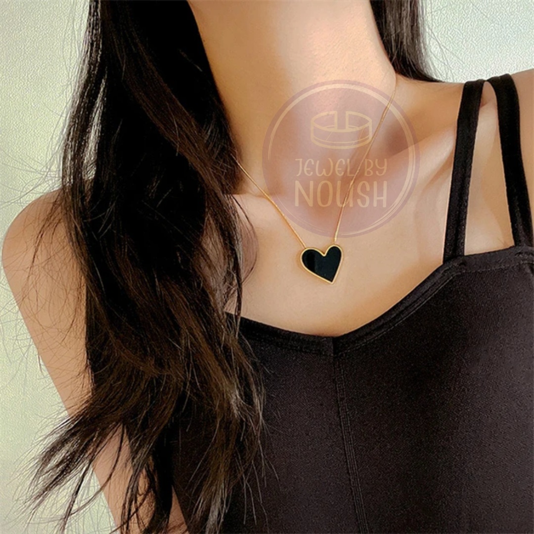 Black & Gold Heart Pendant