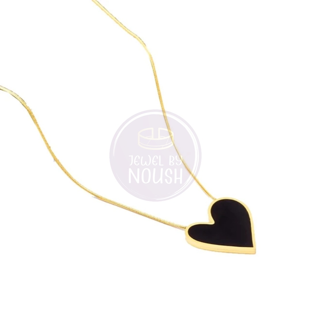 Black & Gold Heart Pendant