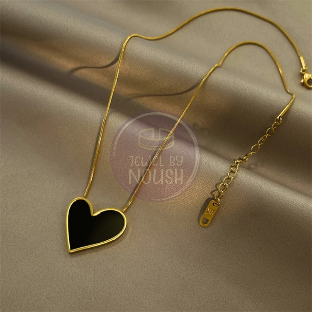 Black & Gold Heart Pendant