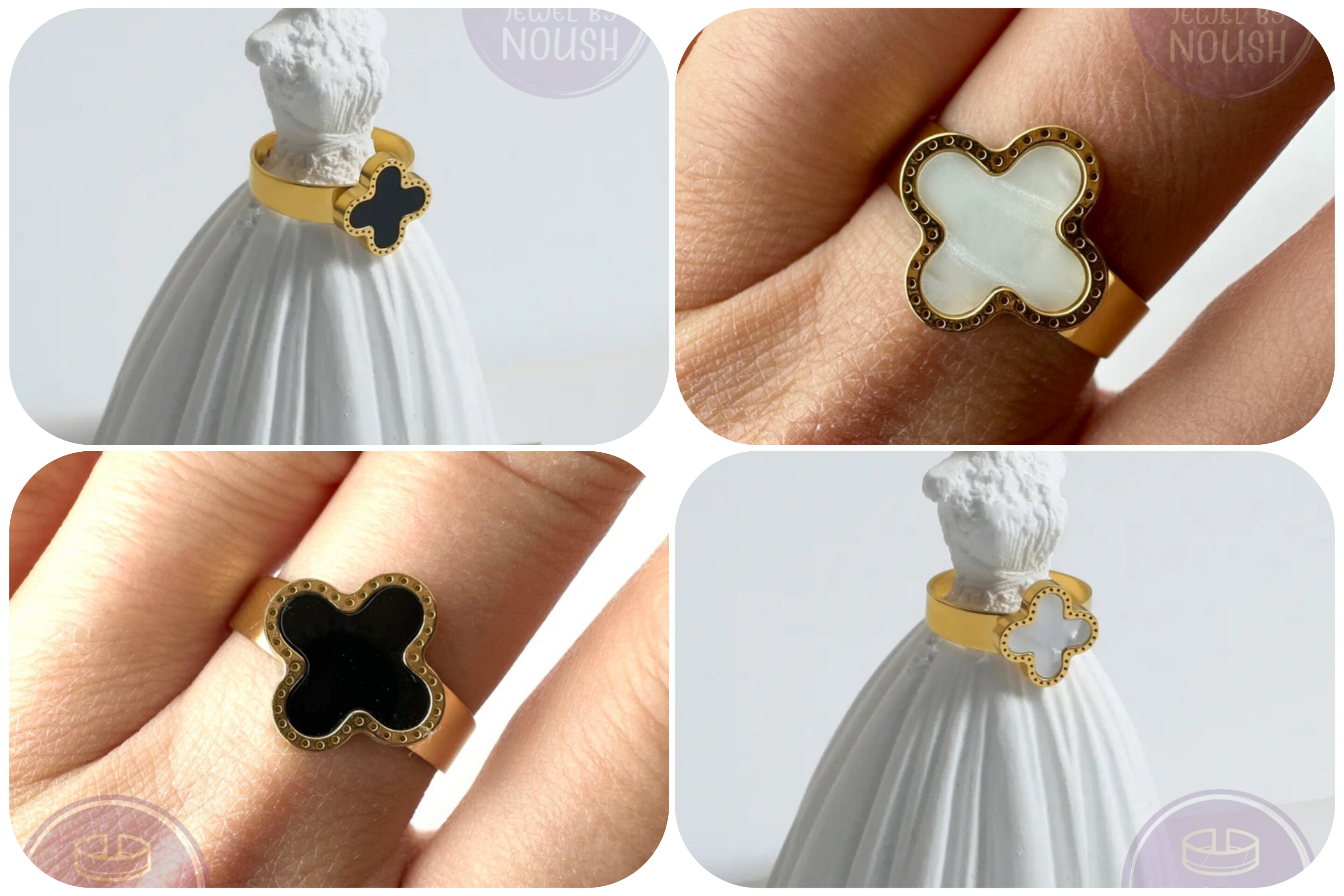 Clover Charm Ring Adjustable Size