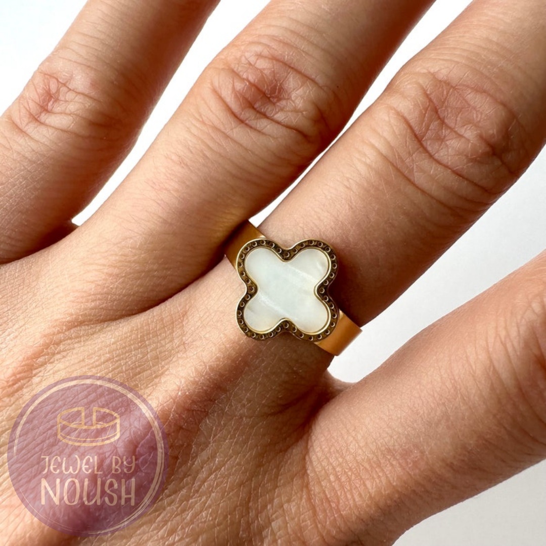 Clover Charm Ring Adjustable Size