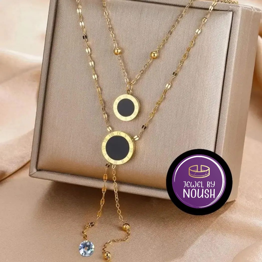 Black Double Roman Pendant