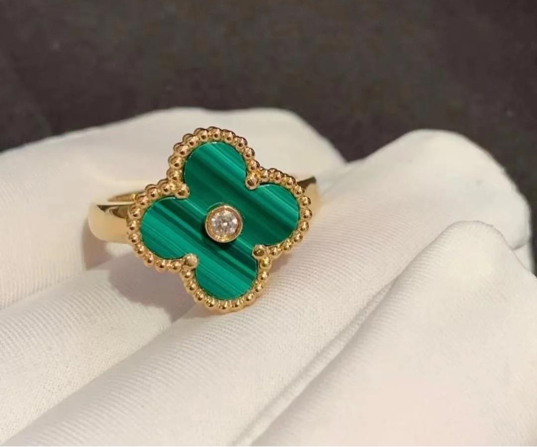 Colorful Clover Stone Ring Adjustable Size