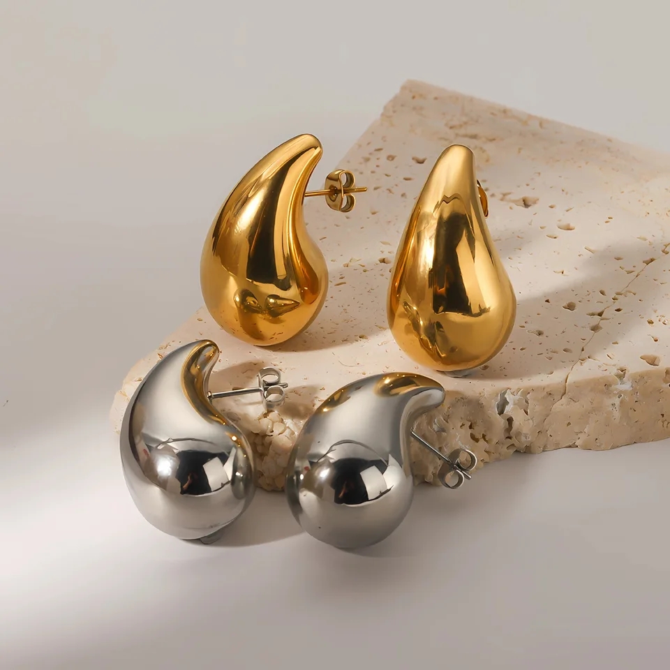 Lustrous Duo Teardrop Earrings