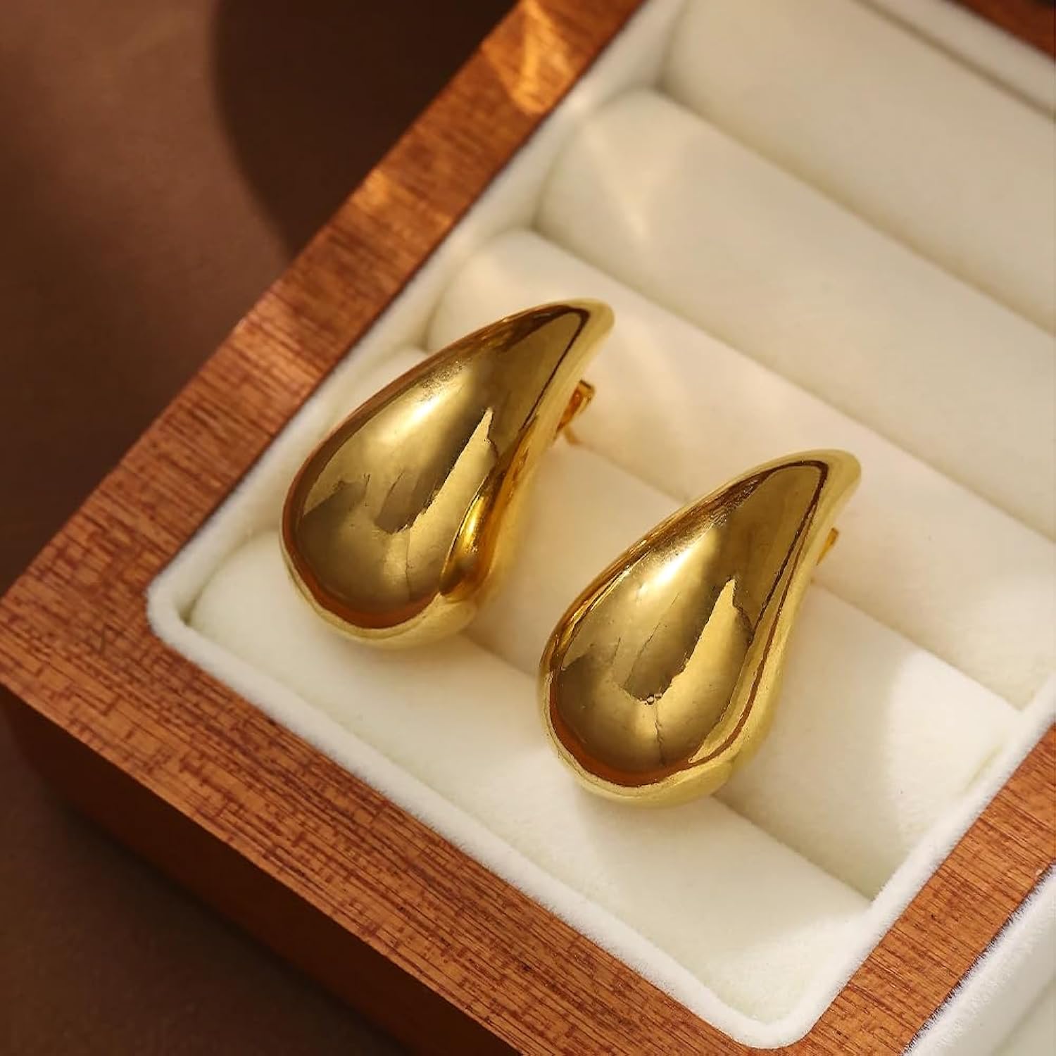Lustrous Duo Teardrop Earrings